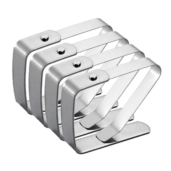 4 stk rustfritt stål Anti-skli duk klemmer 4Pcs one size 4Pcs one size