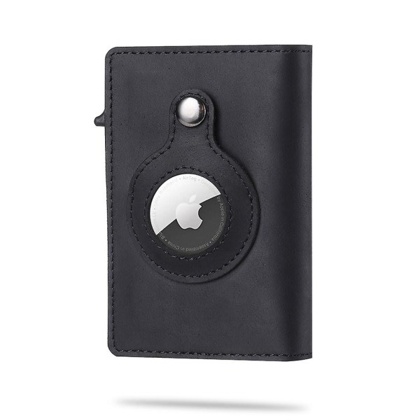 För Apple AirTag Wallet Herr Kolfiber Mode ID Kreditkortshållare Rfid Slim AirTag Slide Wallet Designer Korthållare Black