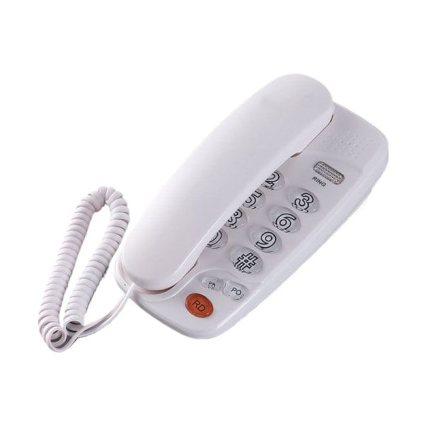 Store knapper med ledningstelefoner Fastnettelefon med genopkald-pausefunktioner Hvid