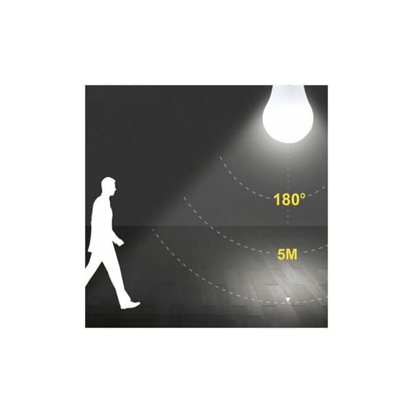 E27 LED-pære, med bevegelsessensor, 7W, Hvit, 2 stk