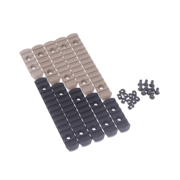 5 stk Tactical M-Lok Picatinny Rail 5 7 9 11 13 Slots Mlok Sort