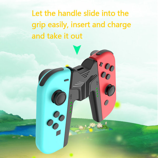 Kontroller Venstre og Høyre Hurtiglading Grip V-formet Trådløs Spillkontroll med 3,5 mm Lydkontakt for Switch OLED-konsoll B