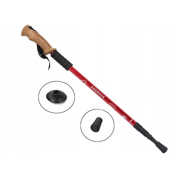 Walking Pole / Hiking Pole - Adjustable Height Red Röd
