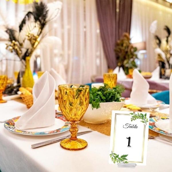 12 stk Akryl Placortholder Klar Bordnummer Skilt Holder Stativ til Bryllup Møde Menu Display Jubilæumsfest