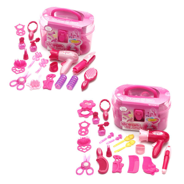 Barn låtsas for att leka Kid Make Up Toys Set Frisörsimulering Cosmetic