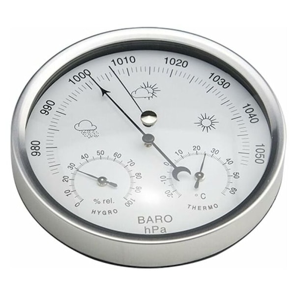 Analog Barometer Väderstation med Termometer Hygrometer Lufttrycksmätningar Enkelhet och Lättläst--