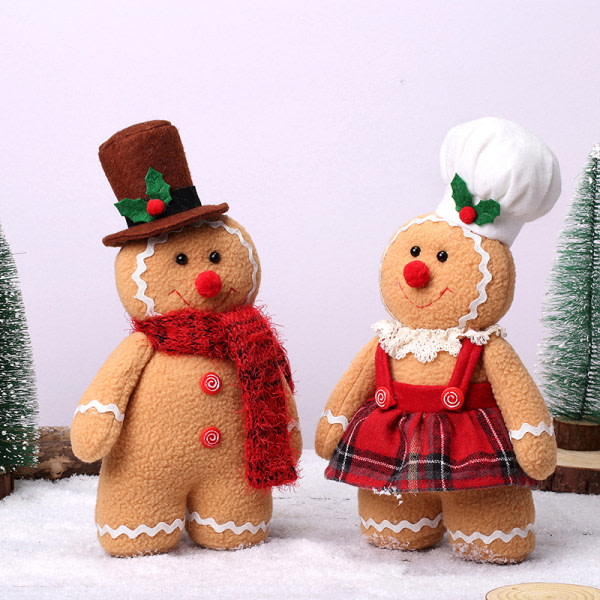 30CM Pepparkaksman Dock Plyschleksak Mjukfylld Juldocka A2 30cm