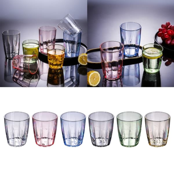 280 ml dricksglas Återanvändbara vattentumlare Okrossbara akrylkoppar Splittersäker Juice Beer Cup Diskmaskin Säker Vattenmelon Röd