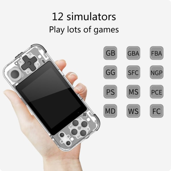 Retro Käsikonsoli 3.0 Tuuman IPS-Näyttö 16 Gt Dual Open Source -Järjestelmä Kannettava Tasku Mini Videopelit Konsoli Valkoinen