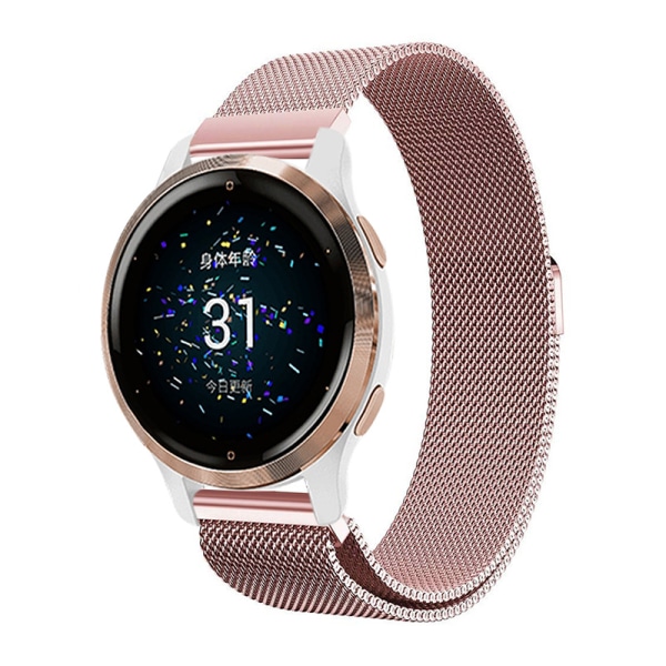 Rustfrit stål Milanese magnetisk rem til Garmin venu 2/venu SQ/venu 2S Venu2S Rose Gold