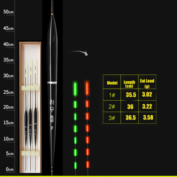 Kalastusuimaren kellukkeet Bobbers Light Stick kellukkeet SVART 2
