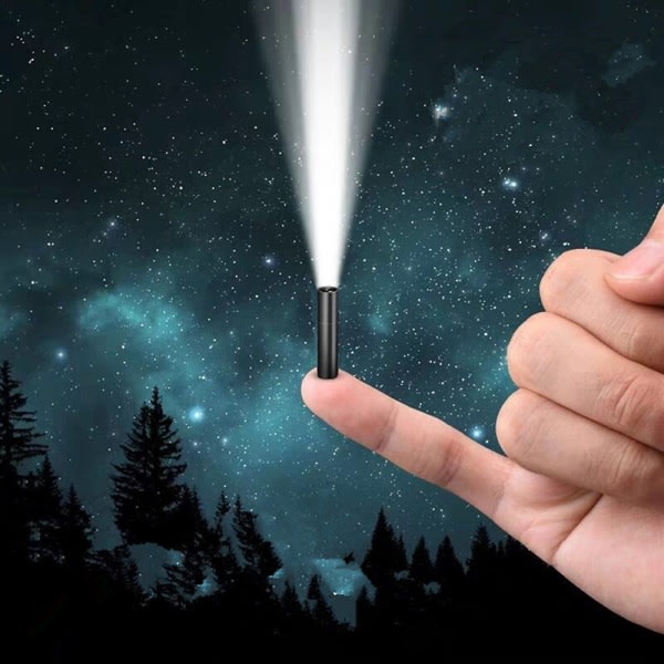 Super Bright Mini Light 3 lägen USB Uppladdningsbar Mini Ficklampa Svart en one size Black one size