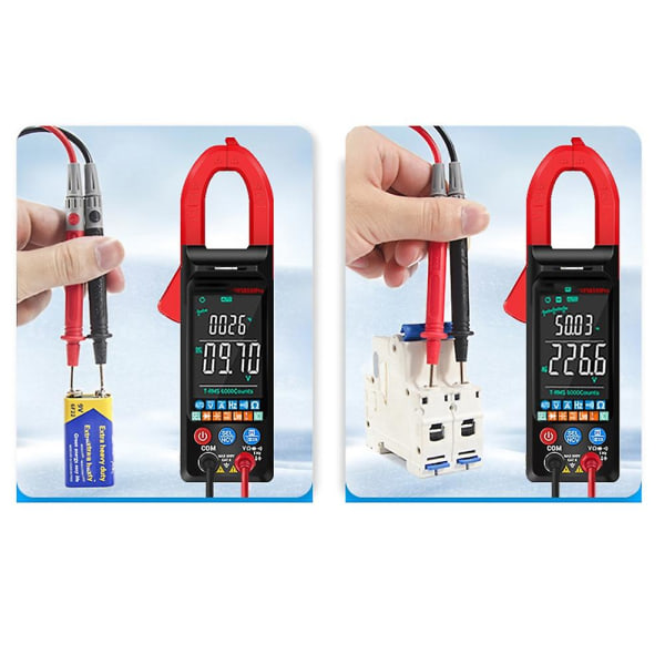 Dc/ac strøm Digital Clamp Meter 6000 Counts 400a Amp Multimeter Farveskærm Spændingstestare Fs833