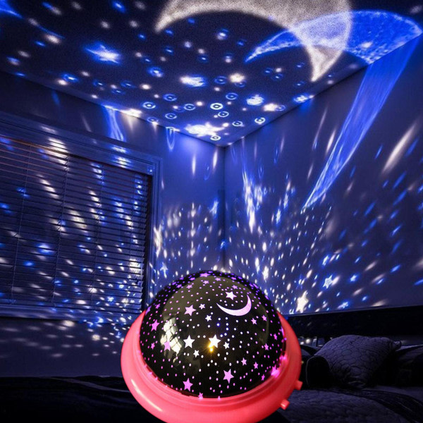 Roterende LED-lys projektor Barn Baby Stjernehimmel Mood Natlampe Lilla One-size