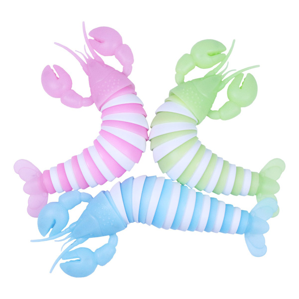 Stor lysende hummer dekompresjon Caterpillar Slug Pussel Trykkavlastning fingertoppar exotisk interaktiv leksak Rainbow-Red (Ordinary 26*9*5)
