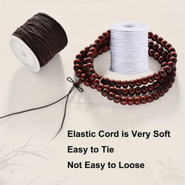 Elastisk tråd til armbånd, 2 ruller 1 mm Robust elastisk tråd til smykkefremstilling, halskæder, perler sort og hvid Sort og H Black and White