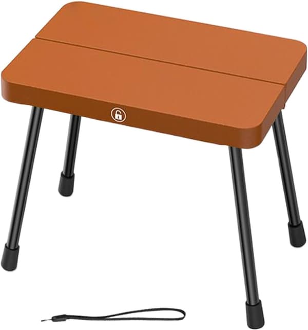 Bärbar hopfällbar pall, lätt aluminiumram, PP-sits, 150 kg viktkapacitet, för camping, strand, trädgård, picknick, brun