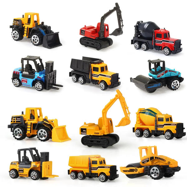 Miniatyyrimalli leluautosta, kaatoauto, tekniset ajoneuvot, eb-malli, lahja pojille, 6 tyyliä, 8,5 A kaivukoneelle
