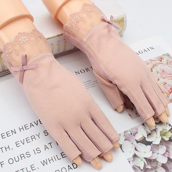 1 Par Anti UV-handskar Shield Glove Fingerless Manikyr Nail Art Pink
