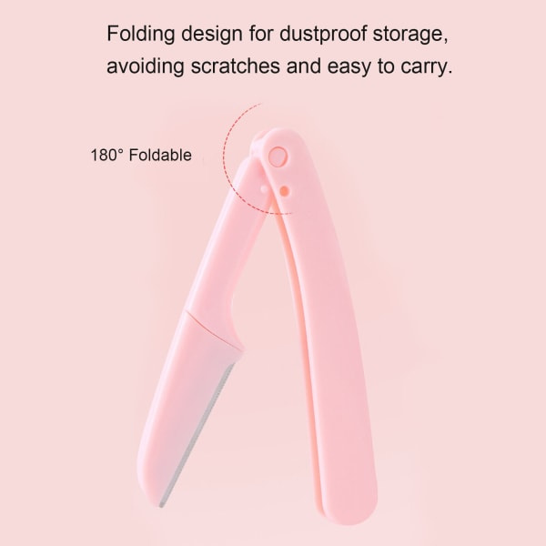 Ansiktsögonbrynstrimmer Dermaplaning Shaper Razor Hårborttagning Vikbar 10st Blå