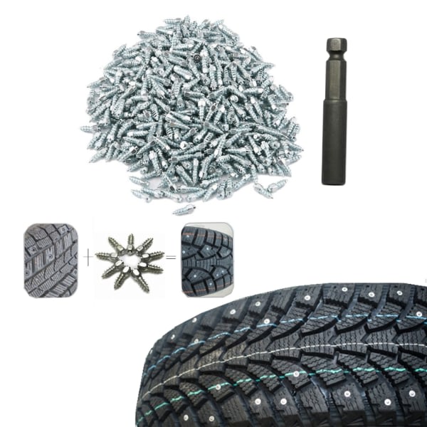 Däckdubbar, Skruv Snökarbid Dubbar, Hjul Däckdubbar för Scootrar, Bilar, Pickuper, ATV Motorcyklar (9mm 12mm) 4x12mm