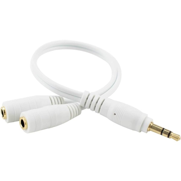 3,5 mm hörlurar Hörlursuttag splitterkabel (vit) White