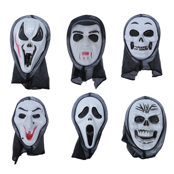 Cosplay Kostymer Skräck Ghost Cosplay Mask for The Face Headwea C One size C One size