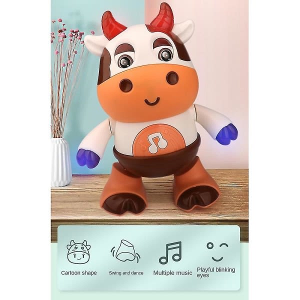 Baby Cow Musical Toys,dansande Walking Cow Toy, baby Walking Toy med musik & led-ljus Utbildning