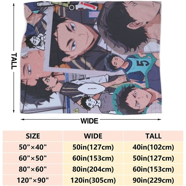 Haikyuu!! - Kei Tsukishima mikrofleecefilt Myk og varm vinterteppe Ultramyk lett plysj sofa Stue -x208 50x40in 125x100cm