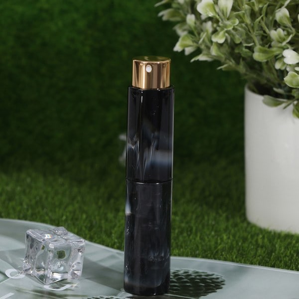 Bærbar påfyldningsbar parfumesprayflaske Marmorering Tom Indhold Sort & Guld 10ml tom Black & Gold 10ml empty