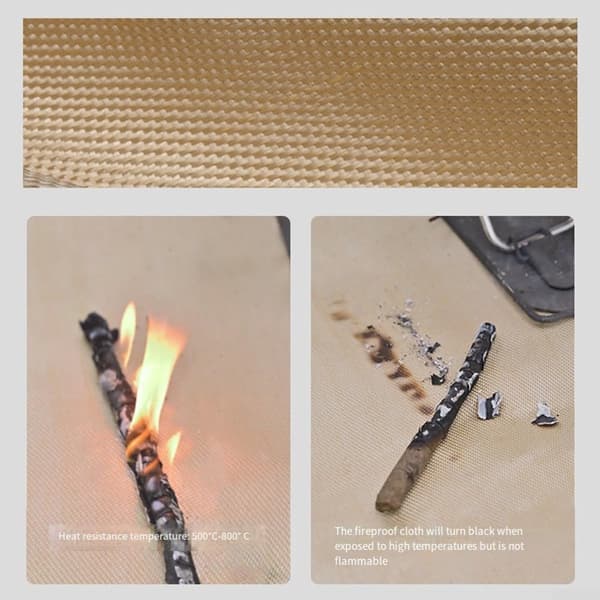 Lättviktig Brandsäker Matta - 50x50cm - Perfekt för Grillning, Camping & Utomhusaktiviteter