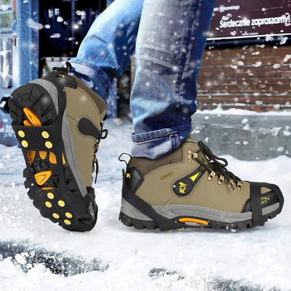 10-dubbar snöisklättring Anti-halk Spikar Grepp Crampon C svart XL black XL