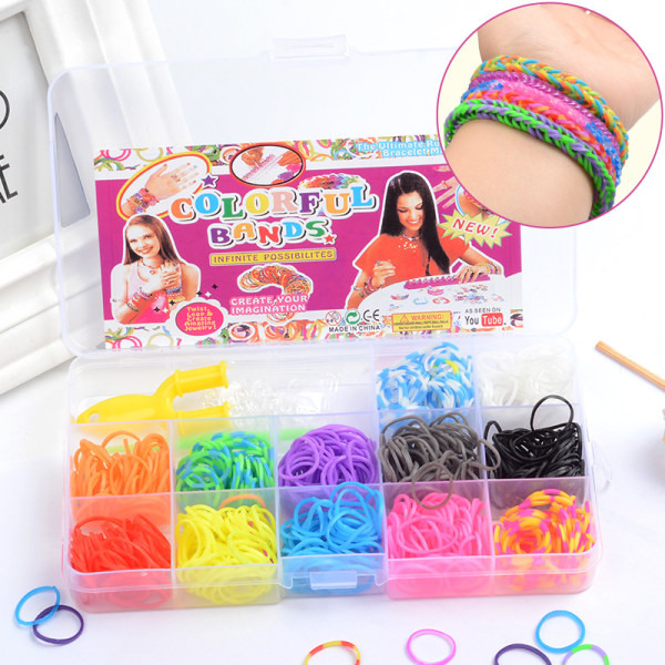 Vevebånd, fargerike vevebånd, vevstol for armbånd DIY gummibånd vevstolsett
