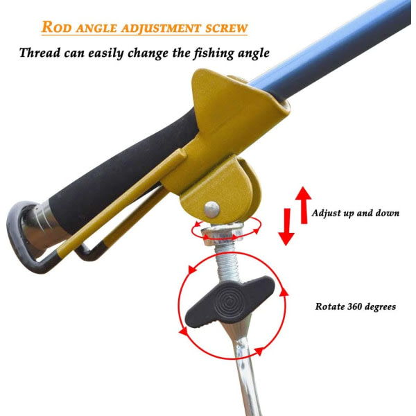 Ruostumattomasta teräksestä valmistettu kalastussauvanpidike, 360° säädettävä kalastussauvanpidike