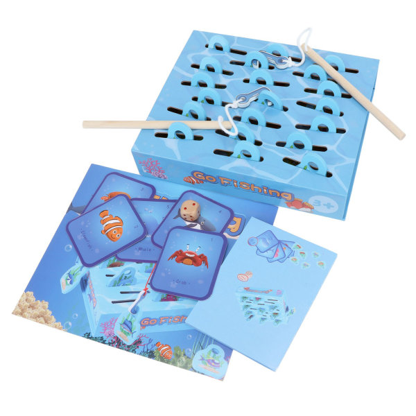 Trefiskeleke for barn Forbedre koordinering Ulike mønstre Treblokkfiskespillsett