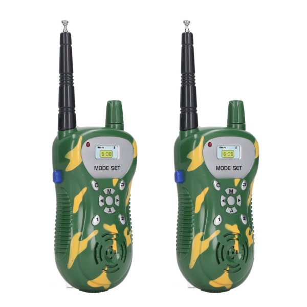 2 stk Radioleketøy Klar lyd Lang rekkevidde interaktiv håndholdt radioleke for barn utendørs grønn