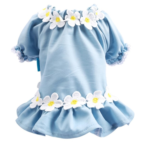 Husdjurskläder för vår och sommar Blomsterdesign Tvåbens valp Prinsessklänning kjol