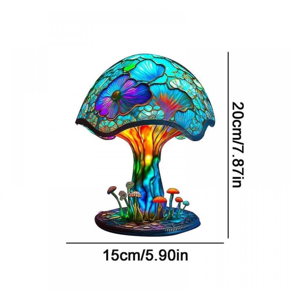 2023 ny bordslampa i målat glas i växtserien, vintage bordslampa, färgglad svamplampa, G