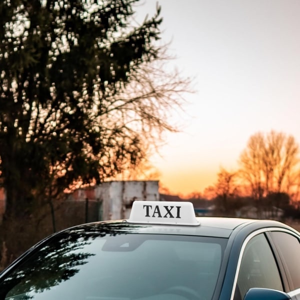 Takskylt för Taxi, Vattentät Takskylt för Taxi, Magnetisk Taxi-lampa, Universal LED-taxi-skylt, Indikatorlampa, Vit