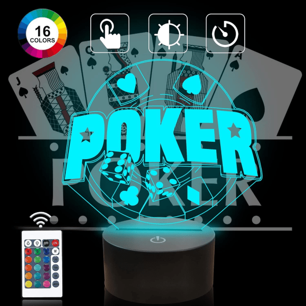 Poker Dice 3D -valo, Attivolife LED-hologrammi Yöpöytälamppu
