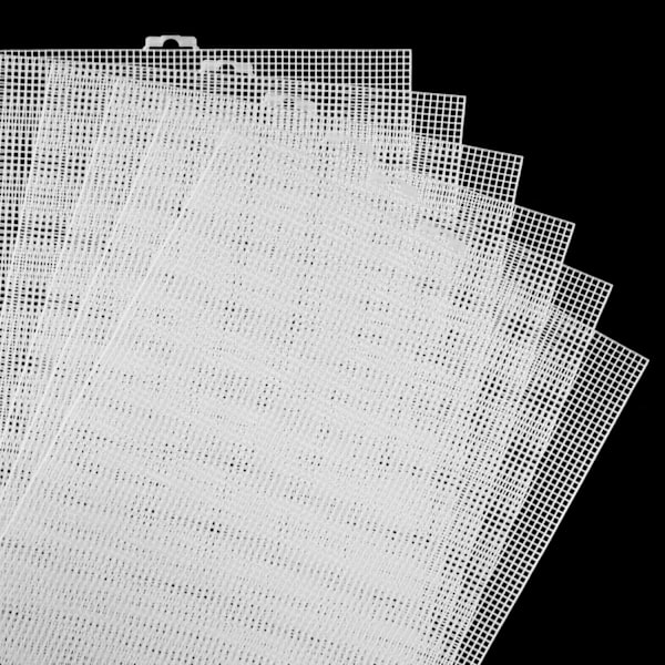 6 stk. plastnet lærredsplader til broderi, 34,3x26,5 cm 7 tællinger plastnet lærredsplader korssting plast Aida plastnet skærm (hvid)