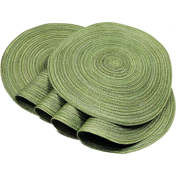 Pestävät puuvillaiset pöytätabletit, lämmönkestävät, pyöreät vihreät, 6 kpl, 11x11cm