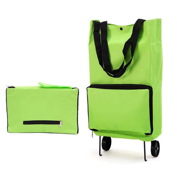 Folding Shopping Pull Cart Trolley Bag med hjul Bärbar Fol Green