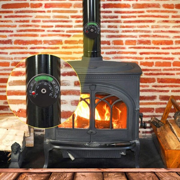 Magnetisk Termometer för Vedspis, Rörtemperaturmätare för Öppen Spis & Vedugn, 1 Styck