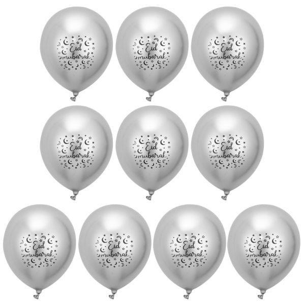 Ramadan dekoration dekoration Happy Muslim festival ballon 10 stk Eid Mubarak ballon Sølv