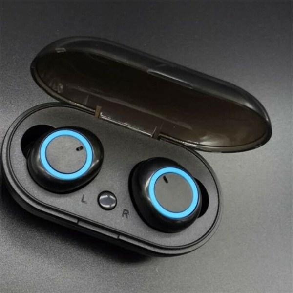 W1 trådløse hodetelefoner Bluetooth-headset Tws Stereo med mikrofon svart blå svart blå