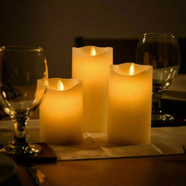 LED ljus Flameless elektroniskt ljus nattlampa bröllop Vit 10cm White 10cm