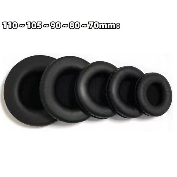 Runda 45-110 mm deksel erstatningssvamp øreputer Universal øreputer Proteinlær hodetelefoner øreputer Øreputer null - 95MM null - 95MM