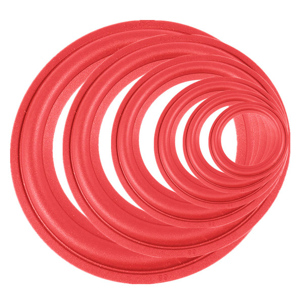 Slitstarka röda högtalare Foam Surround Högtalare Gummi Surround Edge Ringar 5 i 127 mm