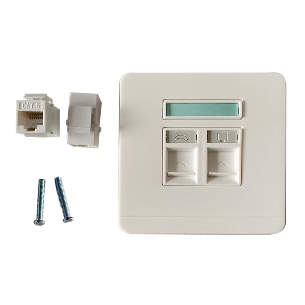 86 mm Dual-port Cat6 Modul Rj45 Lan Socket Panel Amp Interface Dator Nätverk Telefon Vägg Switch Plug Vit för hemmet